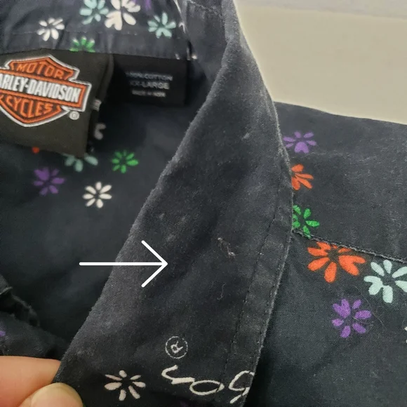 HARLEY-DAVIDSON Men's Navy Floral Aloha Collared Button Down Shirt Size XXL - Picture 14 of 15